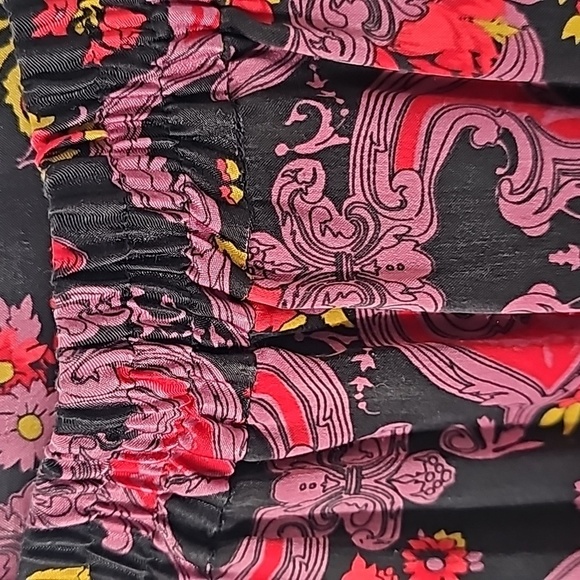 Modcloth Silky Lined Paisley Print Plus Size Skirt w Side Zip & Front Slit - Picture 9 of 17